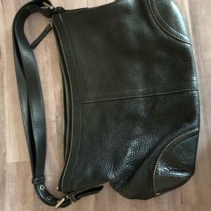 Coach black leather shoulder bag